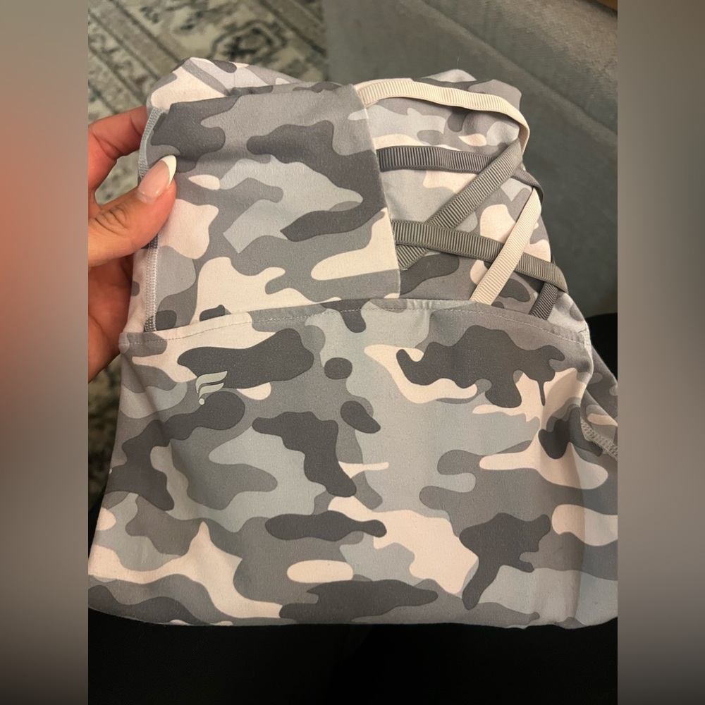 Fabletics pink camo power hold leggings